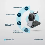 شارژر وایرلس 3 در 1 پاوررولوژی Powerology Qi2 Fast Charging Multi-Device Hub PWCUQC033 - Image 6