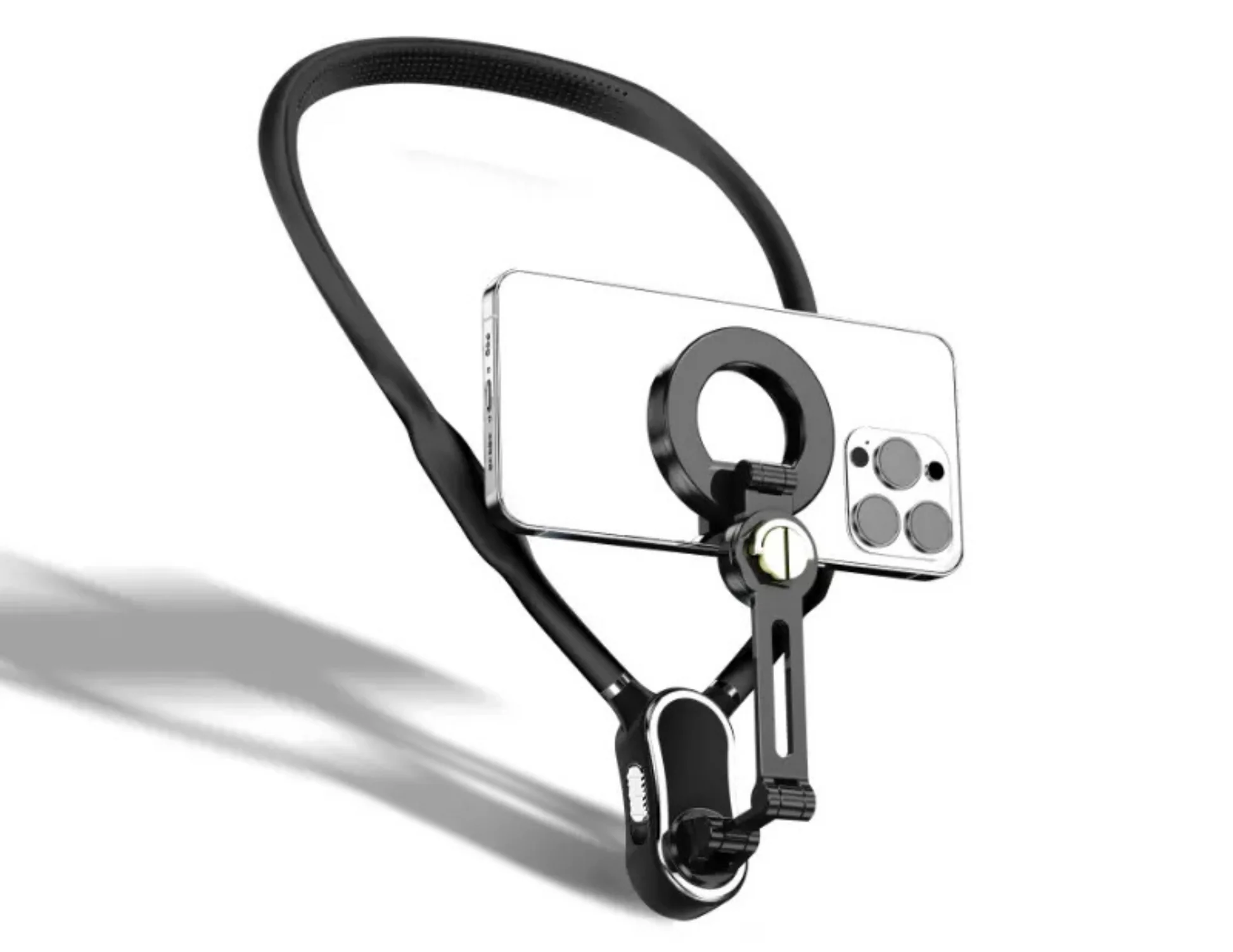 magnetic-neck-pov-mount-smartphone-attached هولدر گردنی مغناطیسی چندکاره POV MOUNT - Image 1