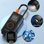 پمپ باد گرین لاین همراه با چراغ قوه مدلGreen Lion Inflator Portable Air Compressor مدل GTI-01 - Image 6