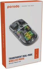 ماوس بی سیم شفاف پرودو مدل Porodo Transparent Mouse 2.4G and Bluetooth Dual Mode PD-TMDM - تصویر 2