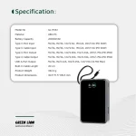 پاوربانک 20000 میلی‌آمپر گرین لاین مدل Madrid 20 با شارژ سریع PD 35 وات - Image 9