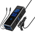 اینورتر فندکی خودرو 300 واتی پاورولوژی با صفحه نمایش با کابل جمع شونده مدل Powerology PWCPI300W