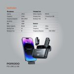 میکروفون بی سیم یقه ای پرودو دارای ۲ فرستنده مدل Porodo Lavalier Microphone PD-LDMCLA - Image 11