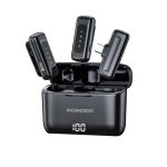 میکروفون بی سیم یقه ای پرودو دارای ۲ فرستنده مدل Porodo Lavalier Microphone PD-LDMCLA