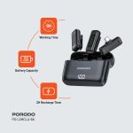 میکروفون بی سیم یقه ای پرودو دارای ۲ فرستنده مدل Porodo Lavalier Microphone PD-LDMCLA - Image 10