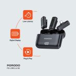 میکروفون بی سیم یقه ای پرودو دارای ۲ فرستنده مدل Porodo Lavalier Microphone PD-LDMCLA - Image 6