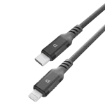 کابل USB-C to Lightning PD 30W 1.2M پاورولوژی مدل Power Sync Weave PCAB018GY دارای تاییدیه MFI اپل