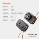 چندراهی یونیورسال پرودو مدل Porodo wall socket FWC056 - Image 3