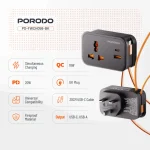 چندراهی یونیورسال پرودو مدل Porodo wall socket FWC056 - Image 12