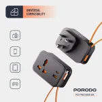 چندراهی یونیورسال پرودو مدل Porodo wall socket FWC056 - Image 6