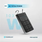 چندراهی برق تایمر دار با کابل متصل پاورولوژی Powerology 2500W 6AC Power Strip with Built-In Retractable Cables PWCUQC030 - تصویر 5
