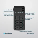 چندراهی برق تایمر دار با کابل متصل پاورولوژی Powerology 2500W 6AC Power Strip with Built-In Retractable Cables PWCUQC030 - تصویر 3