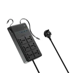چندراهی برق تایمر دار با کابل متصل پاورولوژی Powerology 2500W 6AC Power Strip with Built-In Retractable Cables PWCUQC030