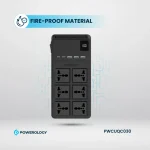 چندراهی برق تایمر دار با کابل متصل پاورولوژی Powerology 2500W 6AC Power Strip with Built-In Retractable Cables PWCUQC030 - تصویر 9