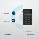 چند راهی برق پاورولوژی مدل PWCUQC029 2500w 4 AC Power Strip with Built-In Retractable Cables - Image 13