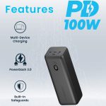 پاوربانک پاورولوژی مدل Onyx PPBCHA20 ظرفیت 30000 میلی آمپر توان 100 وات - تصویر 6