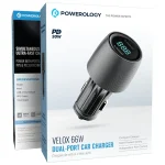 شارژر فندکی خودرو پاورولوژی مدل Velox 66W PCCSR013 - Image 2
