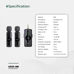 میکروفون یقه ای دو کاربره وایرلس گرین لاین مدل GM-80X GNGM80XMICBK - Image 6