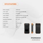 پاوربانک خورشیدی پرودو 20000mAh مدل PDPBFCH070BK - Image 4