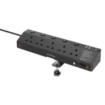 چندراهی برق پرودو با گیره میز PD20W پریز AC + USB هوشمند مدل PDXT16011BK - Image 5