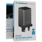شارژر مسافرتی Powerology 65W GaN UK Plug مدل PWCUQC063GR - Image 3