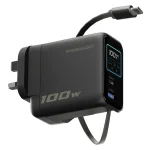 شارژر دیواری پاورولوژی 100W مدل TFT Adapter PWCUQC100WBK