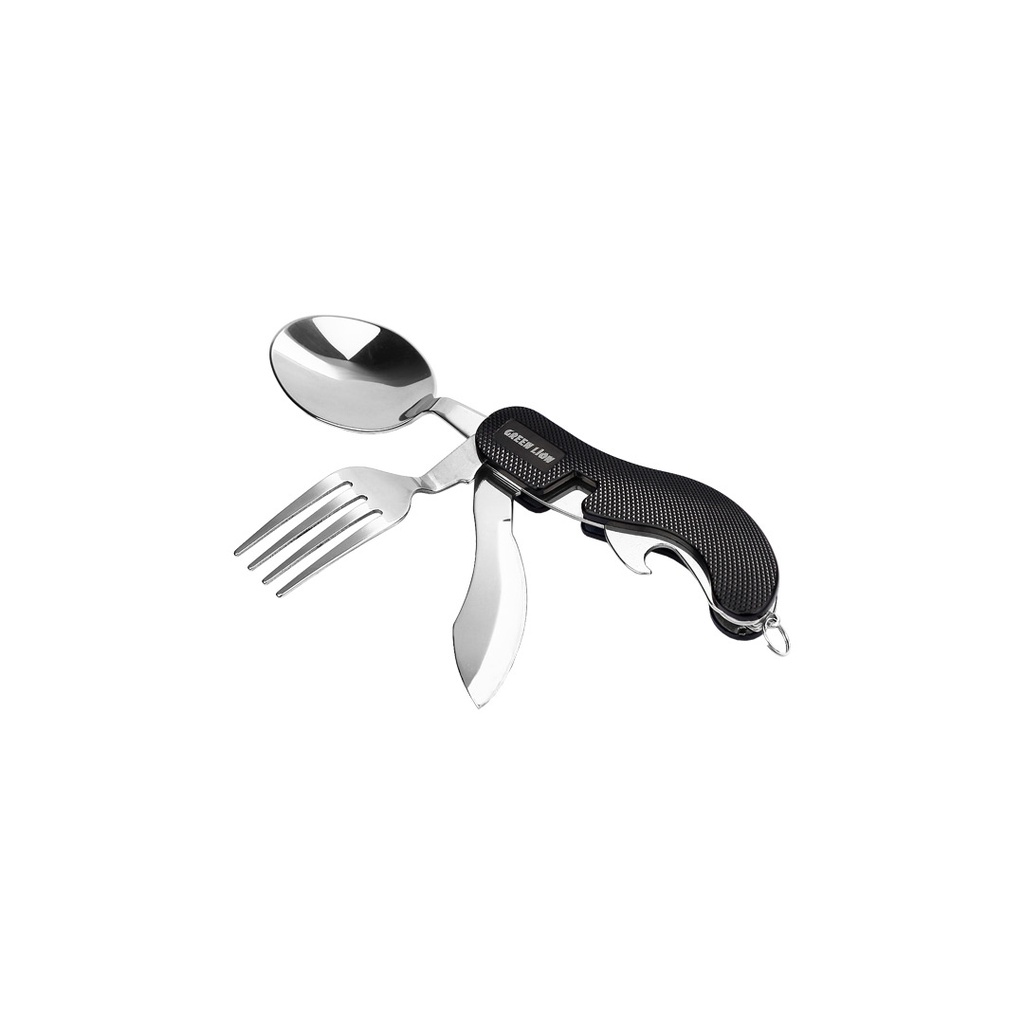 Green Lion 4 in 1 Cutlery Set - Black (1) ست قاشق و چنگال مسافرتی گرین لاین مدل GN4IN1CSETBK - Image 1