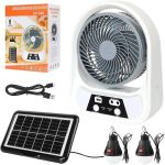 پنکه شارژی خورشیدی مدل 606 Portable Solar Rechargeable Fan - Image 4