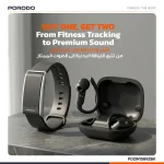 مچ‌بند هوشمند و هندزفری پرودو مدل Activex PD2IN1SB62BK - Image 4