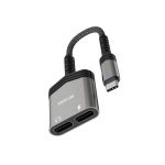آداپتور اسپلیتر Type-C شارژ و صدا گرین لاین مدل GN2IN1SABK - Image 2
