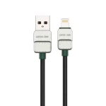 کابل USB-A به لایتنینگ بافته شده و الکتروپلیت شده گرین لاین Green Lion مدل GNELUALG1BK