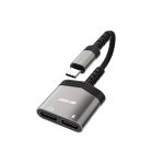 آداپتور اسپلیتر Type-C شارژ و صدا گرین لاین مدل GN2IN1SABK