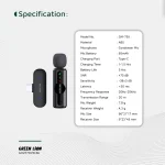 میکروفون یقه ای بیسیم حذف نویز سهسطحی گرین لاین مدل GM-75X GNGM75XMIC - Image 9