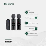 میکروفون یقهای بیسیم گرین لاین مدل GM-76X با حذف نویز 3 سطحی GNGM76XMICBK - Image 9