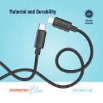 کابل تایپ سی به لایتینگ 20 وات 1.2 متری پرودو Porodo Blue PD20W Type C to Lightning PVC Cable | PB-20WCLC-BK - Image 7