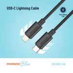 کابل تایپ سی به لایتینگ 20 وات 1.2 متری پرودو Porodo Blue PD20W Type C to Lightning PVC Cable | PB-20WCLC-BK - Image 4
