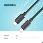 کابل تایپ سی به لایتینگ 20 وات 1.2 متری پرودو Porodo Blue PD20W Type C to Lightning PVC Cable | PB-20WCLC-BK - Image 6