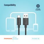 کابل شارژ تایپ سی به USB-A پرودو 1.2 متری مدل PB-3AACC-BK - Image 4