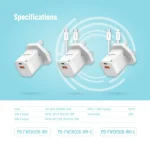 شارژر Porodo Blue Ultra Quick 20W | آداپتور USB-A + USB-C با کابل همراه PBFWCH036WHL - Image 6