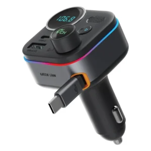شارژر فندکی خودرو گرین لاین با بلوتوث 5.4 و دو درگاه شارژ مدل GNFM2TRNSMBK