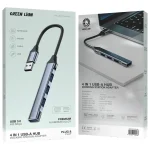 هاب USB چهارکاره گرین لاین 4 در 1 با تبدیل USB-A و انتقال داده پرسرعت | GN4N10HUSBABK - Image 2