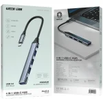 هاب USB چهارکاره گرین لاین 4 در 1 با تبدیل USB-C و انتقال داده پرسرعت | GN4N11HUSBCBK - Image 2