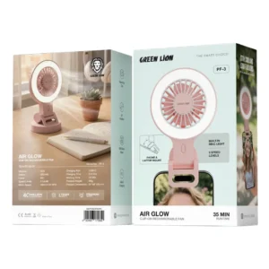 پنکه شارژی گیره‌ای گرین لاین Air Glow مدل GNPF3AGFAN