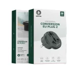 مبدل برق یونیورسال گرین لاین EU Plug 2 با طراحی ایمن و قابل حمل | GNUVEUPLG2BK - Image 2