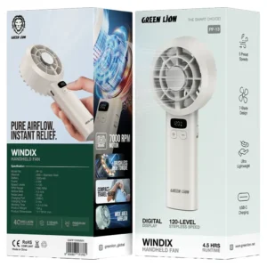 پنکه شارژی دستی گرین لاین Windix سفید GNPF13WINWH