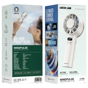 پنکه شارژی دستی گرین لاین Windix Pro سفید GNPF11WINDWH