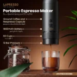 کیت قهوهساز لپرسو Brewology اسپرسوساز، آسیاب شارژی و همزن شیر مدل LPCFFBCK0023BK - Image 3