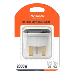 چندراهی برق و پریز یونیورسال Porodo 2000W مدل UK Plug PDKT168BU | محافظ برق قدرتمند