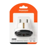 چندراهی برق Porodo 2000W EU Plug PDKT178BU | سوکت یونیورسال مسافرتی چندکاره