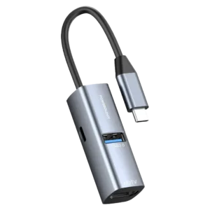 هاب USB-C آلومینیومی مینی پاورولوژی مدل PWJT424BK
